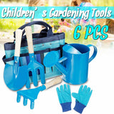 Kids Garden Tools Set | Tote Metal Wooden Handle | Beach Sandbox | Early Learning Guide